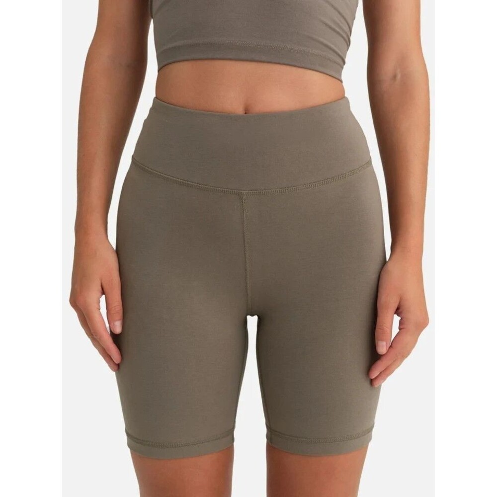 MATE THE LABEL WOMEN'S ORGANIC COTTON BIKER SHORTS NWOT PEBBLE SZ XS